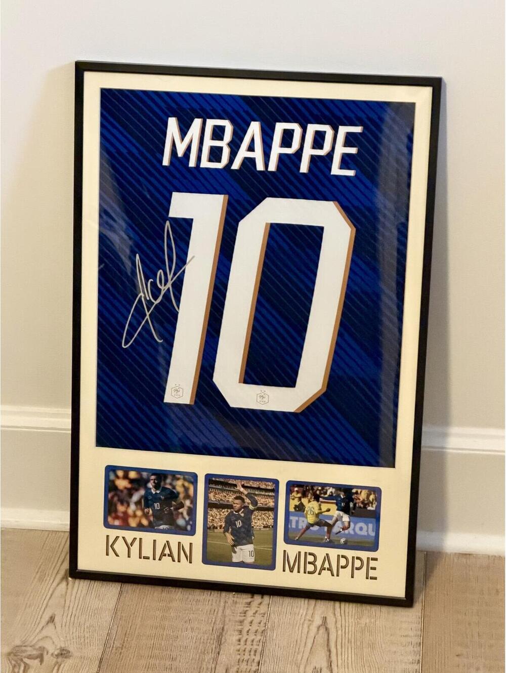 Kylian Mbappe New France 2026 Framed Jersey – Printed Signature